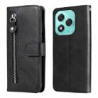 For Honor 400 Lite Fashion Calf Texture Zipper Leather Phone Case(Black) - 1