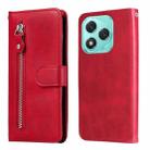 For Honor 400 Lite Fashion Calf Texture Zipper Leather Phone Case(Red) - 1