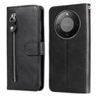 For Honor X70 5G Fashion Calf Texture Zipper Leather Phone Case(Black) - 1