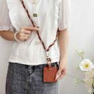 For Samsung Galaxy Z Flip7 5G Impression Camellia Pattern Protective Phone Case with Diamond Ring Long Lanyard(Brown) - 3
