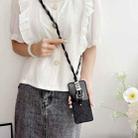For Samsung Galaxy Z Flip7 5G Impression Camellia Pattern Protective Phone Case with Diamond Ring Long Lanyard(Black) - 3