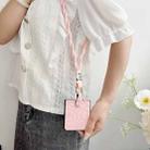 For Samsung Galaxy Z Flip7 5G Impression Camellia Pattern Protective Phone Case with Diamond Ring Long Lanyard(Pink) - 3