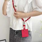 For Samsung Galaxy Z Flip7 5G Impression Camellia Pattern Protective Phone Case with Diamond Ring Long Lanyard(Red) - 3