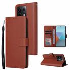 For Xiaomi Redmi Note 13 Pro 5G Multifunctional Horizontal Flip Leather Phone Case with Three Card Slot(Brown) - 1