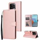 For Xiaomi Redmi Note 13 Pro 5G Multifunctional Horizontal Flip Leather Phone Case with Three Card Slot(Rose Gold) - 1