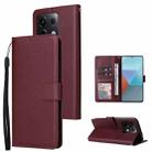 For Xiaomi Redmi Note 13 Pro 5G Multifunctional Horizontal Flip Leather Phone Case with Three Card Slot(Wine Red) - 1