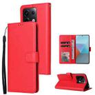 For Xiaomi Redmi Note 13 Pro 5G Multifunctional Horizontal Flip Leather Phone Case with Three Card Slot(Red) - 1