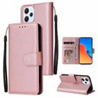 For Xiaomi Redmi 12 4G/5G/Note 12R Multifunctional Horizontal Flip Leather Phone Case with Three Card Slot(Rose Gold) - 1