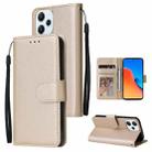 For Xiaomi Redmi 12 4G/5G/Note 12R Multifunctional Horizontal Flip Leather Phone Case with Three Card Slot(Gold) - 1