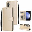 For Samsung Galaxy S23 FE 5G Multifunctional Horizontal Flip Leather Phone Case with Three Card Slot(Gold) - 1