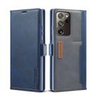 For Samsung Galaxy Note 20 LC.IMEEKE LC-001 Series PU + TPU Color Matching Frosted Horizontal Flip Leather Case with Holder & Card Slot(Blue) - 1