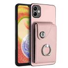 For Samsung Galaxy A04 4G Organ Card Bag Ring Holder PU Phone Case(Pink) - 1