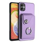 For Samsung Galaxy A05 Organ Card Bag Ring Holder PU Phone Case(Purple) - 1