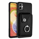 For Samsung Galaxy A05 Organ Card Bag Ring Holder PU Phone Case(Black) - 1