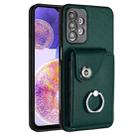 For Samsung Galaxy A13 4G Organ Card Bag Ring Holder PU Phone Case(Green) - 1