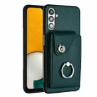 For Samsung Galaxy A13 5G / A04s Organ Card Bag Ring Holder PU Phone Case(Green) - 1