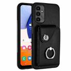 For Samsung Galaxy A14 5G Organ Card Bag Ring Holder PU Phone Case(Black) - 1