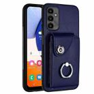 For Samsung Galaxy A15 4G Organ Card Bag Ring Holder PU Phone Case(Blue) - 1