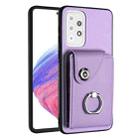 For Samsung Galaxy A33 5G Organ Card Bag Ring Holder PU Phone Case(Purple) - 1