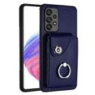 For Samsung Galaxy A53 5G Organ Card Bag Ring Holder PU Phone Case(Blue) - 1