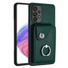 For Samsung Galaxy A52 5G Organ Card Bag Ring Holder PU Phone Case(Green) - 1