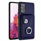 For Samsung Galaxy S20 FE Organ Card Bag Ring Holder PU Phone Case(Blue) - 1