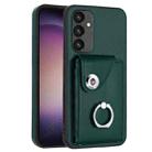 For Samsung Galaxy A54 5G Organ Card Bag Ring Holder PU Phone Case(Green) - 1