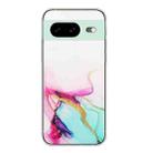 For Google Pixel 8 Hollow Marble Pattern TPU Phone Case(Green) - 1