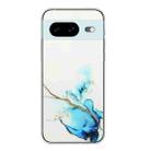 For Google Pixel 8 Hollow Marble Pattern TPU Phone Case(Blue) - 1