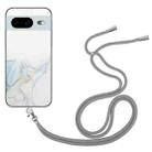 For Google Pixel 8 Hollow Marble Pattern TPU Phone Case with Neck Strap Rope(Grey) - 1