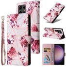 For Samsung Galaxy S24 Ultra 5G Marble Bronzing Stitching Leather Phone Case(Rose Gold) - 1