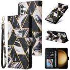 For Samsung Galaxy S24+ 5G Marble Bronzing Stitching Leather Phone Case(Black) - 1