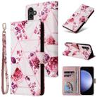 For Samsung Galaxy S23 FE 5G Marble Bronzing Stitching Leather Phone Case(Rose Gold) - 1