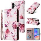 For Samsung Galaxy A05s Marble Bronzing Stitching Leather Phone Case(Rose Gold) - 1