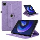 For Xiaomi Pad 6 Max 2023  Tree Life Embossed Rotation Leather Tablet Case(Purple) - 1