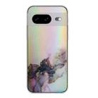 For Google Pixel 8 Laser Marble Pattern Clear TPU Phone Protective Case(Black) - 1