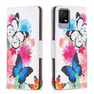For TCL 40 SE Colored Drawing Pattern Leather Phone Case(Butterflies) - 1