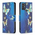 For TCL 305 / 306 / 30 SE Colored Drawing Pattern Leather Phone Case(Gold Butterfly) - 1