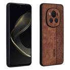 For Honor Magic6 AZNS 3D Embossed Skin Feel Phone Case(Brown) - 1