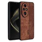 For Honor 200 AZNS 3D Embossed Skin Feel Phone Case(Brown) - 1