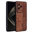 For Honor 200 Lite Global AZNS 3D Embossed Skin Feel Phone Case(Brown) - 1