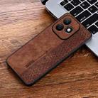 For Honor X60i AZNS 3D Embossed Skin Feel Phone Case(Brown) - 2