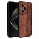 For Honor 400 Pro Global 160.8mm AZNS 3D Embossed Skin Feel Phone Case(Brown) - 1
