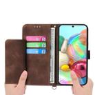 For Google Pixel 9a Skin-feel Flowers Embossed Wallet Leather Phone Case(Brown) - 3