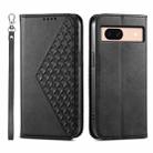 For Google Pixel 8a Cubic Grid Calf Texture Magnetic Leather Phone Case(Black) - 1