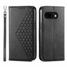 For Google Pixel 9a Cubic Grid Calf Texture Magnetic Leather Phone Case(Black) - 1