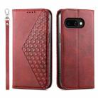 For Google Pixel 9a Cubic Grid Calf Texture Magnetic Leather Phone Case(Red) - 1