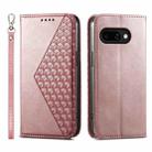 For Google Pixel 9a Cubic Grid Calf Texture Magnetic Leather Phone Case(Rose Gold) - 1