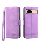For Google Pixel 8a Dierfeng Dream Line TPU + PU Leather Phone Case(Purple) - 1