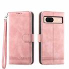 For Google Pixel 8a Dierfeng Dream Line TPU + PU Leather Phone Case(Pink) - 1
